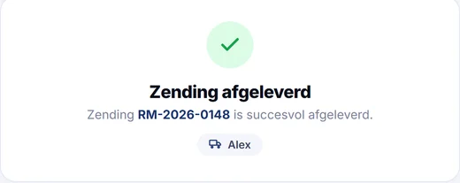 Bevestiging: zending afgeleverd